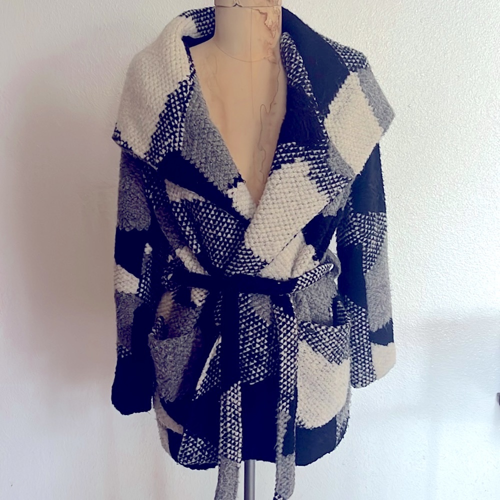 Obey N89 Wrap Hoody Sweater Coat Jacket Xs/S